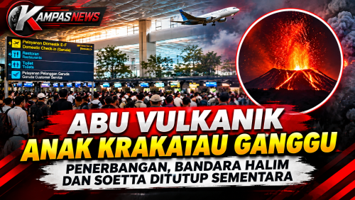 Abu Vulkanik Anak Krakatau Gangu Penerbangan