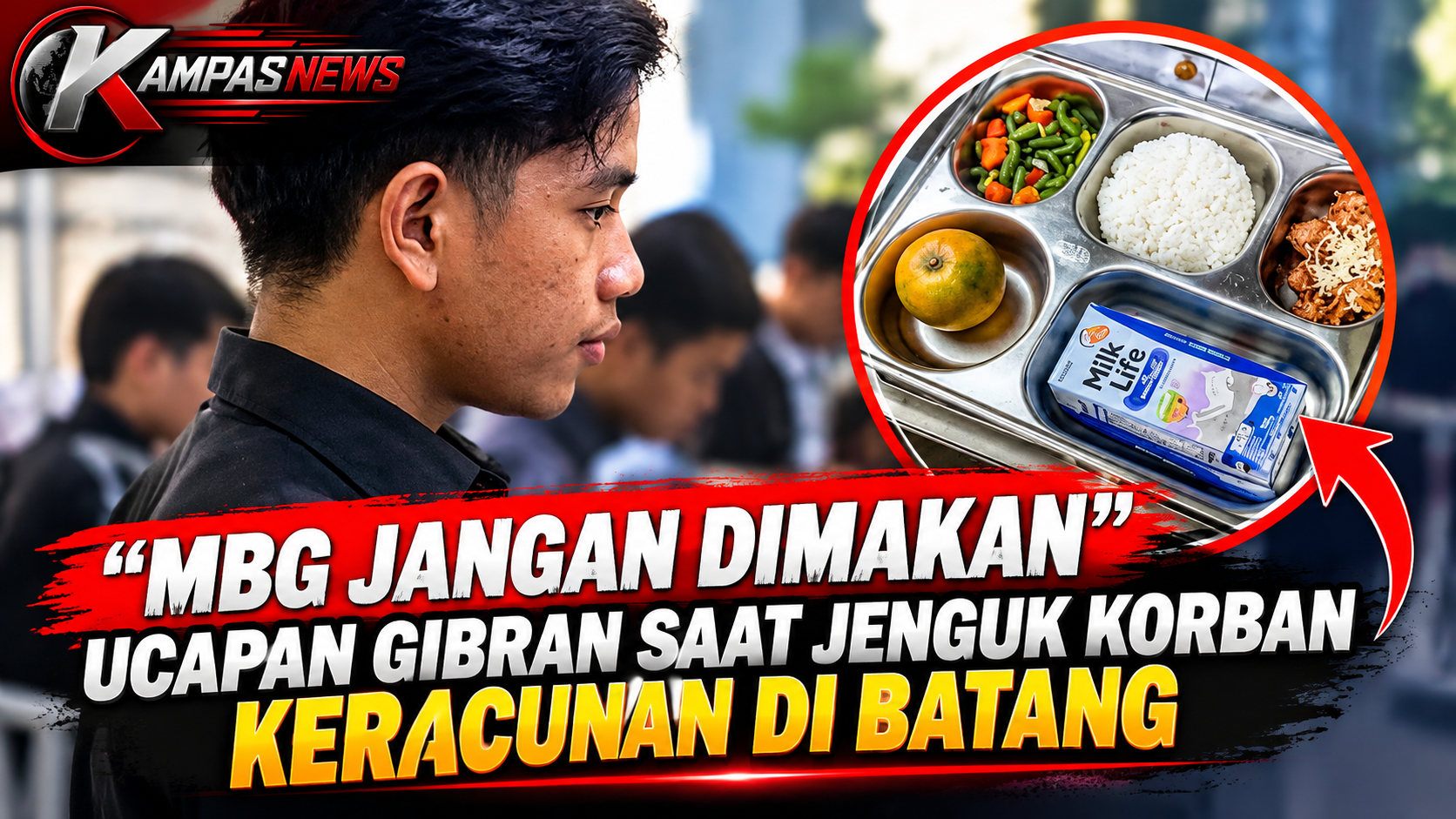"MBG Jangan Dimakan" Ucap Gibran Saat Jenguk Korban Keracunan Di Batang