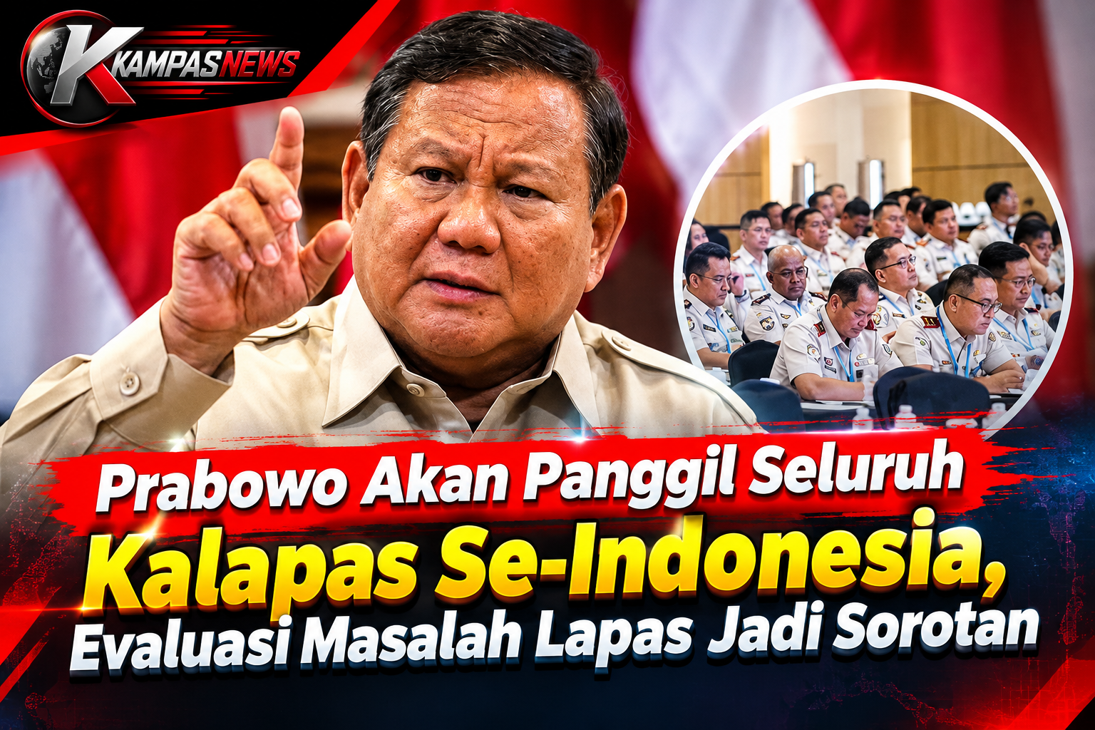 Prabowo Akan Panggil Seluruh Kalapas Se-indonesoa Evaluasi Masalah Lapas Jadi Sorotan